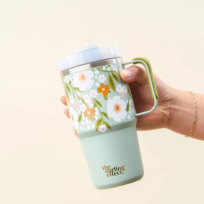 Mini On-The-Go-Floral Haven Sage Cup