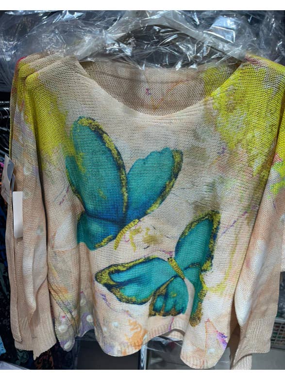 Blue Butterfly Sweater