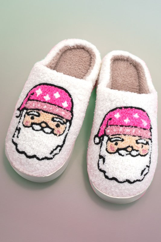 Pink Santa Slippers