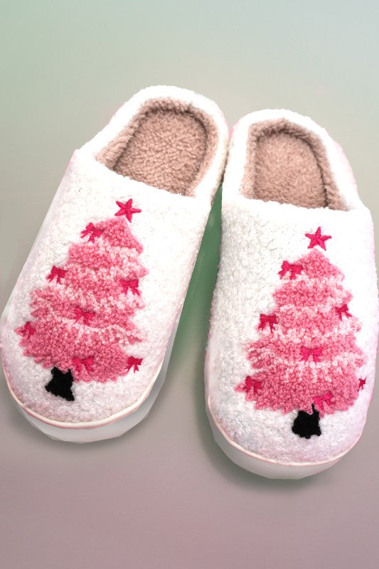 Pink Tree Slippers