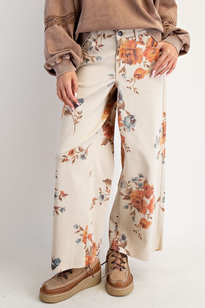 Flower Print Fall Pants