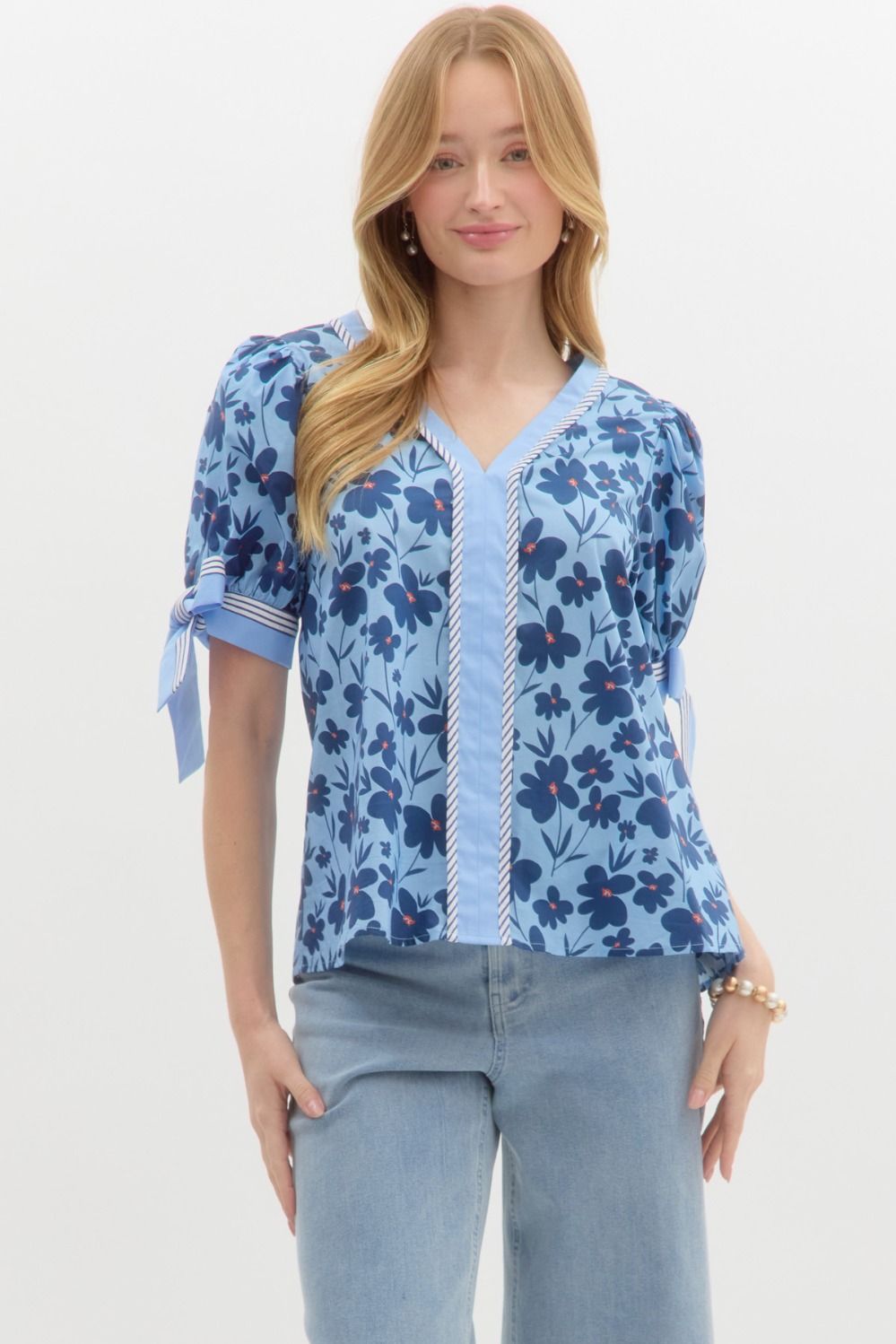 Blue Floral Top