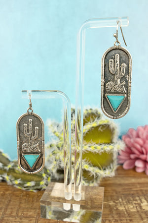 Minden Cactus Oval Earrings