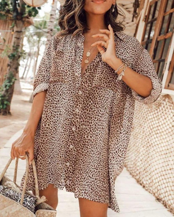 Cheetah Shirt Dress