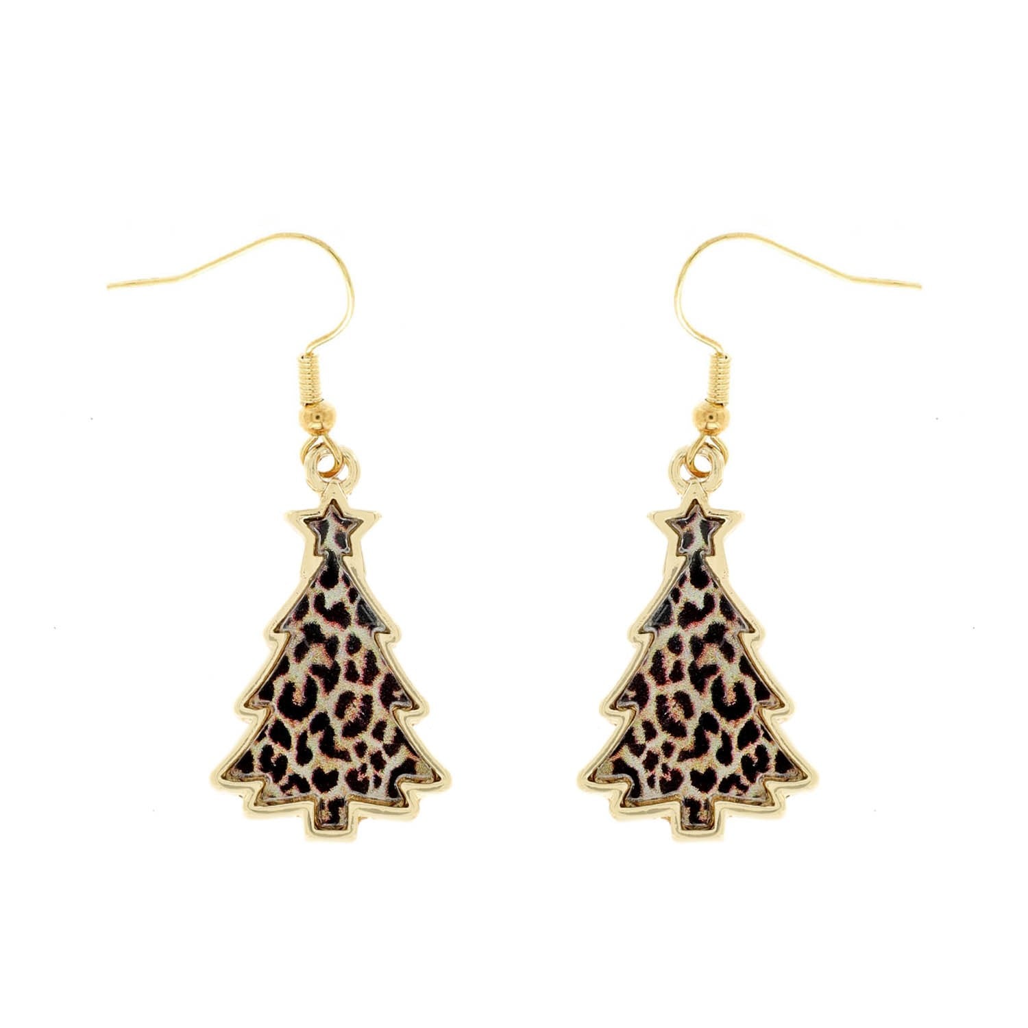 Leopard Christmas Tree Earrings