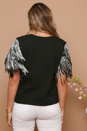 Sequin Fringe Top