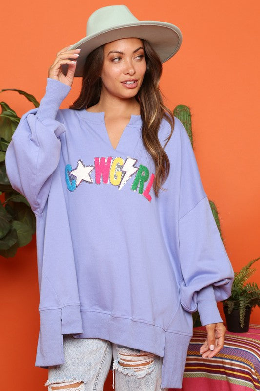 Oversized Patch Sweatshirt