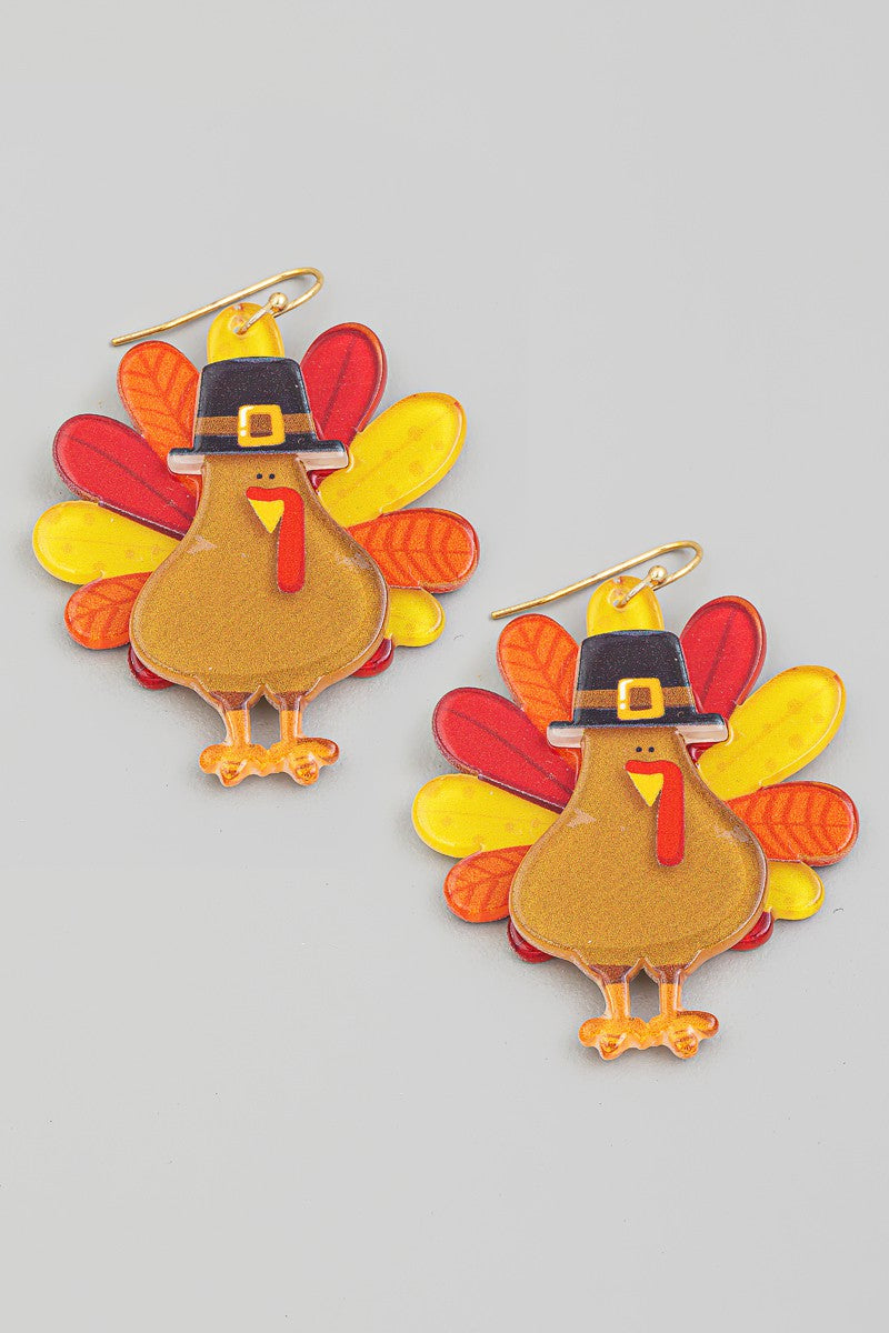 Acrylic Turkey Earrings