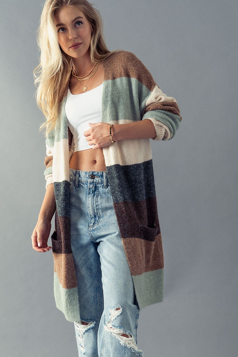 Color Block Cardigan