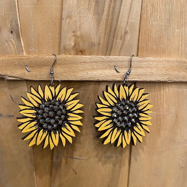 Large Sunflower Earrings