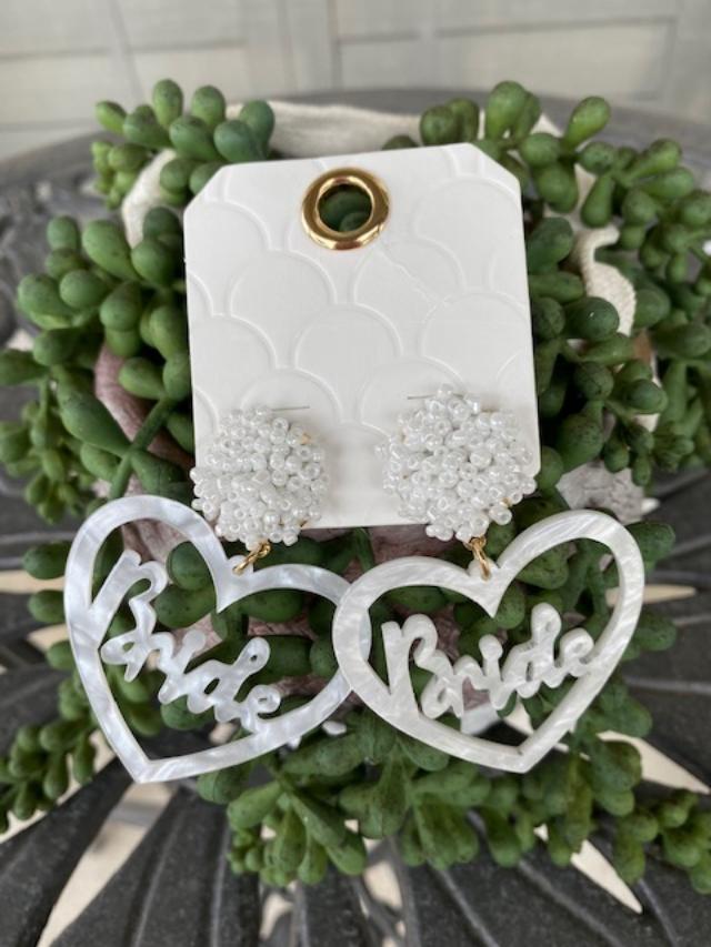 Bride Heart Earrings