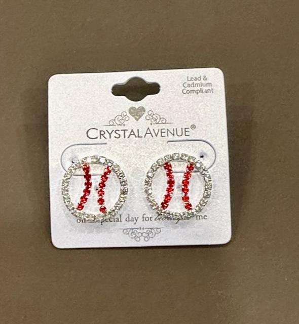 Rhinestone Baseball Studs