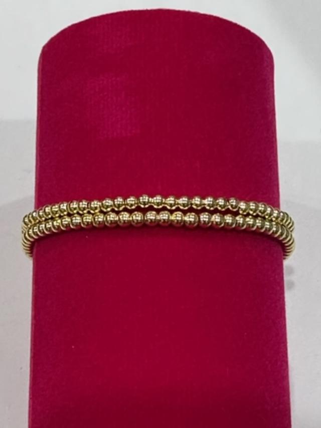 Small Double Strand Gold Bead Bracelet