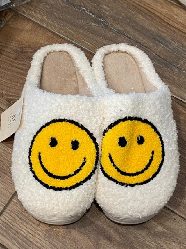 Off White Smiley Face Slippers