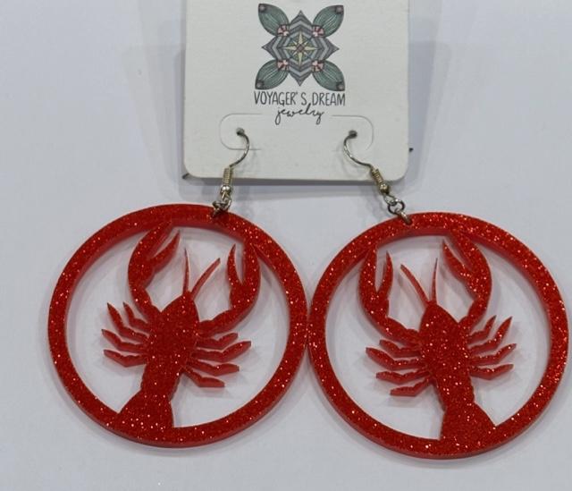 Crawfish Circle Earrings