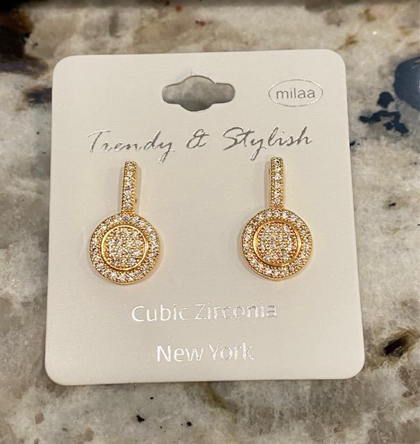 CZ Circle Drop Earings