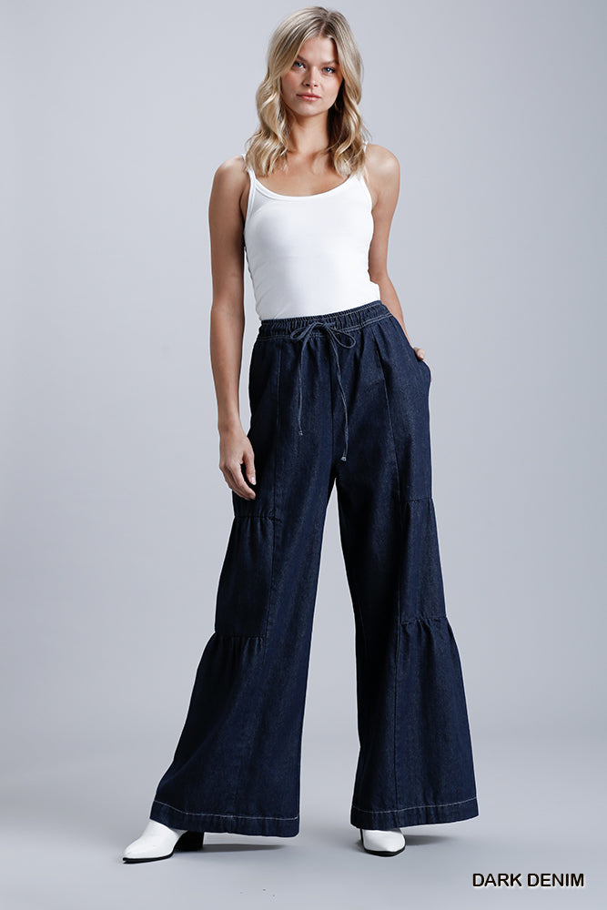 Wide Leg Denim Pants