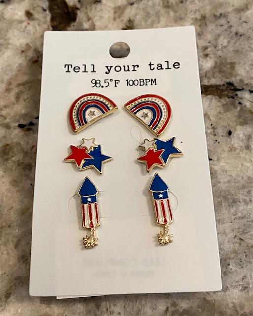 Patriotic Earring Trio