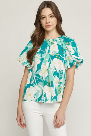 Puffed Floral Top