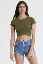 Side Rouched Crop Top