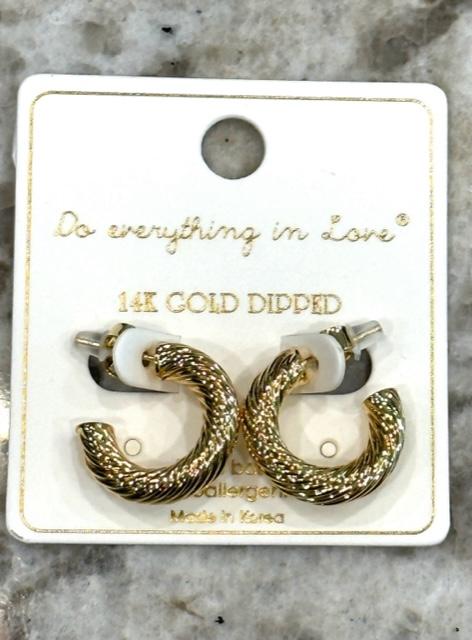 Twisted Gold Huggie Hoops