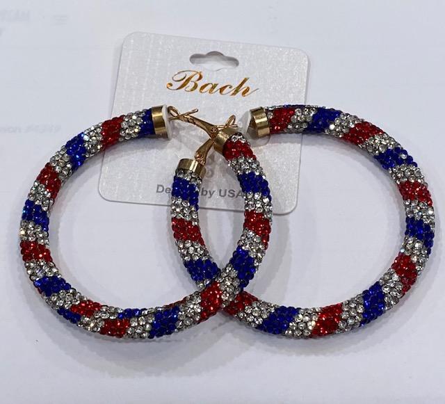 Patriotic Bling Hoops