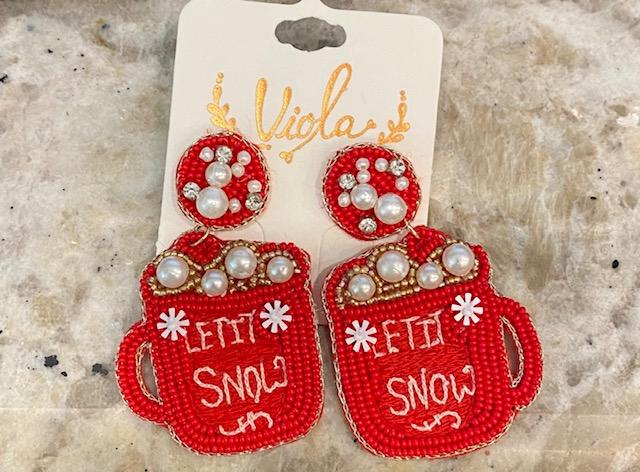 Let it Snow Cocoa Earrings