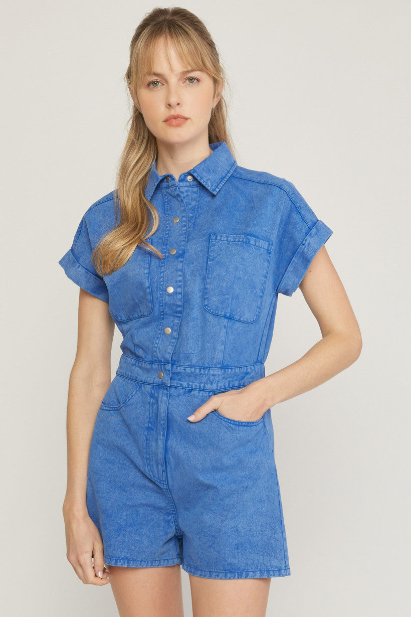 Shania Denim Romper