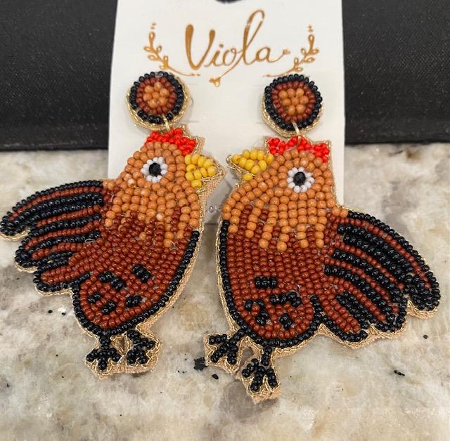 Rooster Earrings