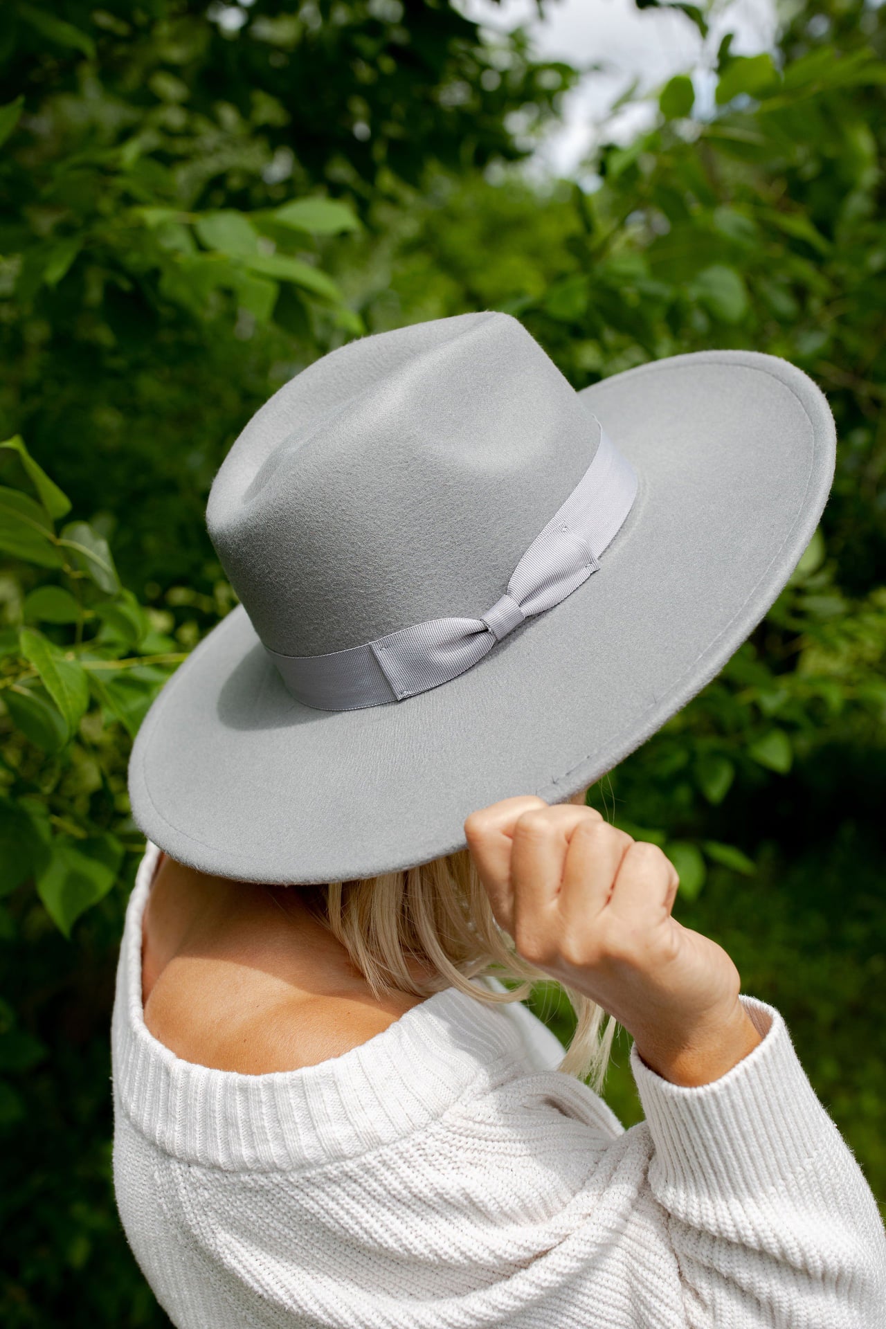 Wide Brim Ribbon Hat