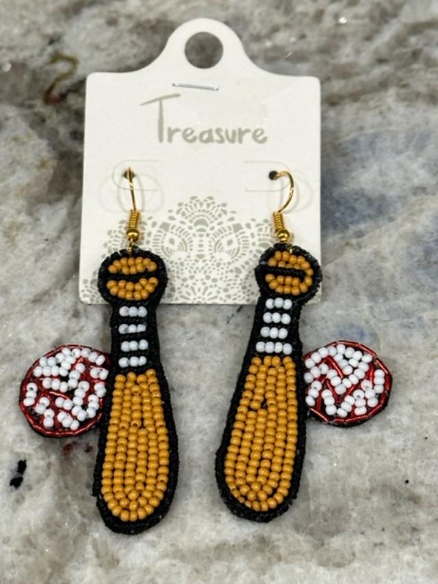Ball & Bat Earrings