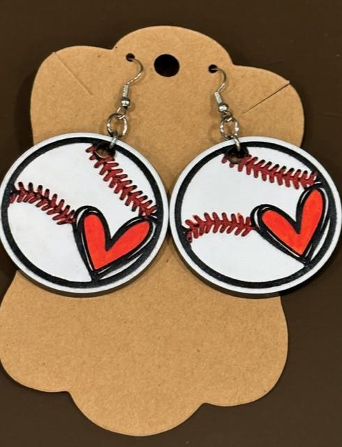 Love & Baseball Earrings