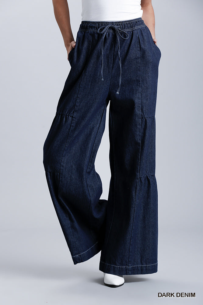 Wide Leg Denim Pants