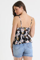 Ruched Floral Tank