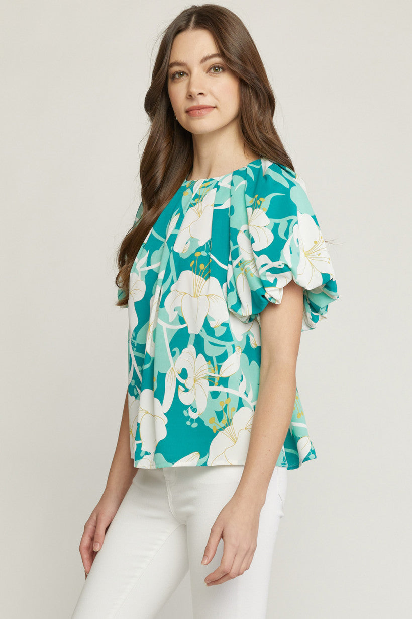 Puffed Floral Top