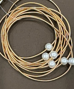 Guitar String  & Pearl Bracelet Set