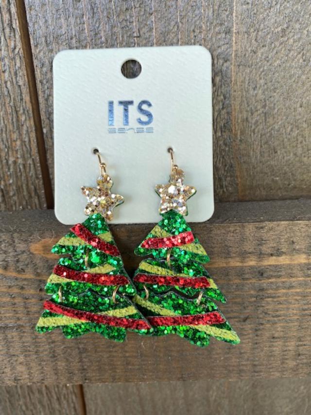 Glitter Tree Earrings