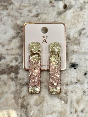 Acrylic Glitter & Gold Earrings
