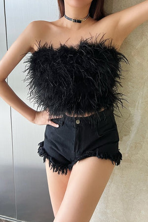 Cropped Feather Top