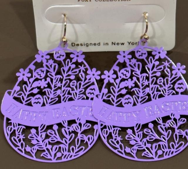 Purple Easter Egg Earrings