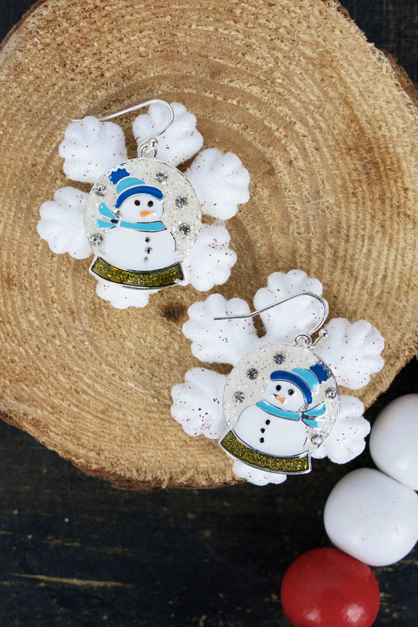 Snowman Snow Globe Earrings