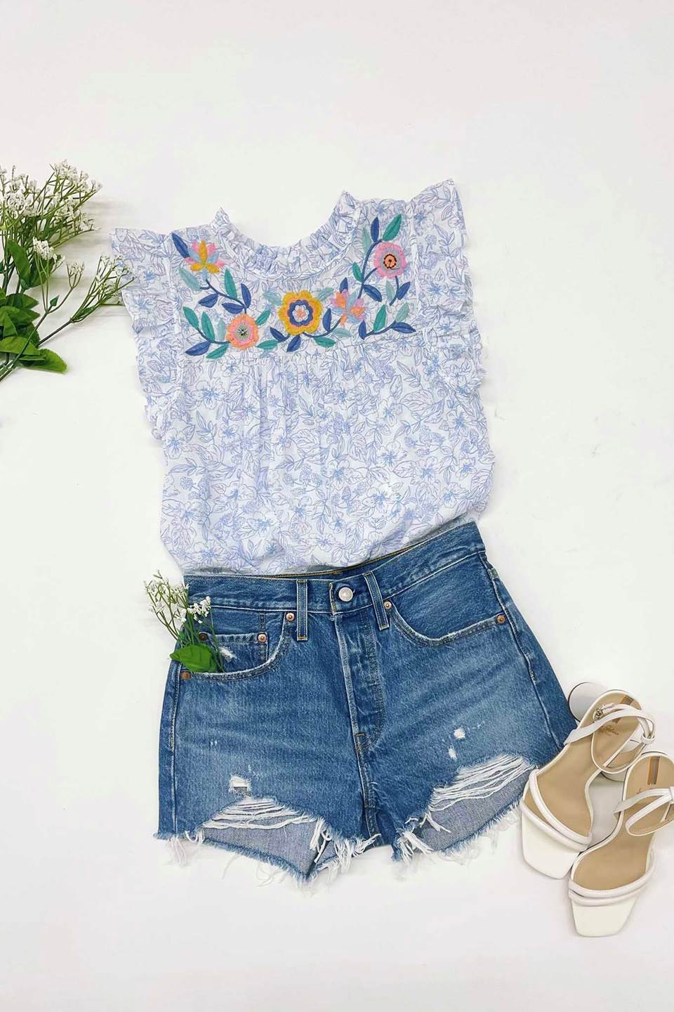 Embroidered Blossom Top