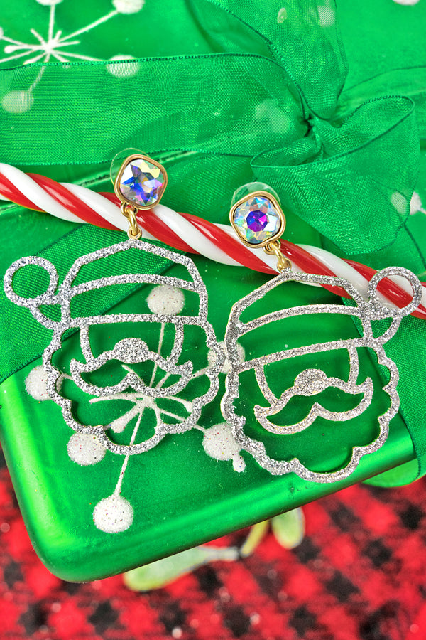 Shimmering Santa Earrings