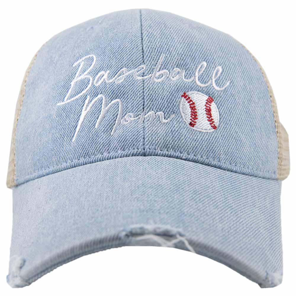 Denim Baseball Mom Trucker