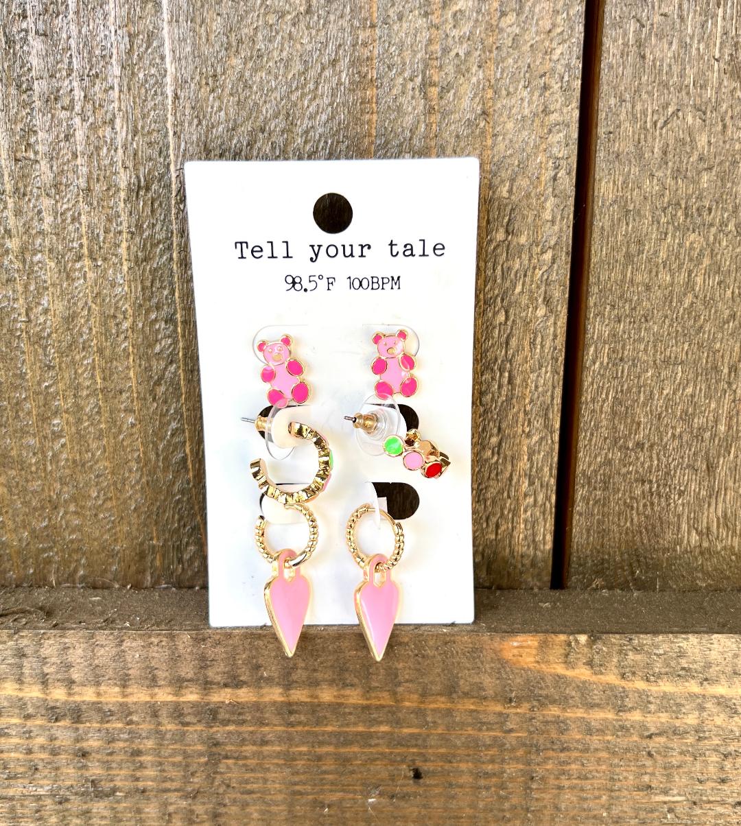 Bear Earring Trio