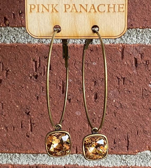 Pink Panache Crystal Hoop Earrings