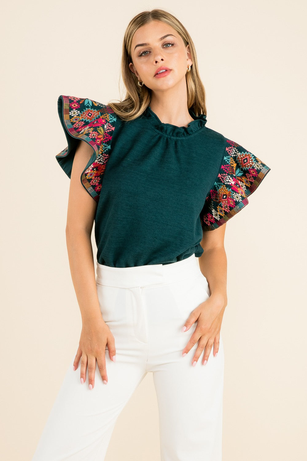 Big Ruffle Sleeve Top