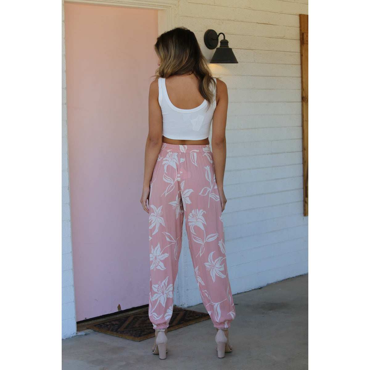 Misty Rose Floral Jogger