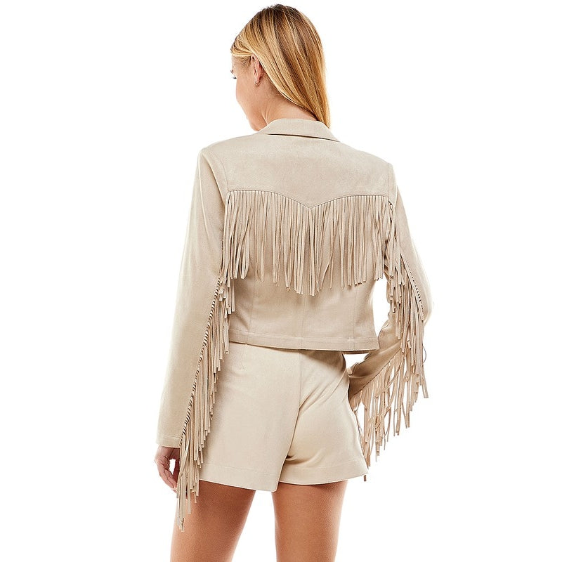 Cropped Fringe Jacket