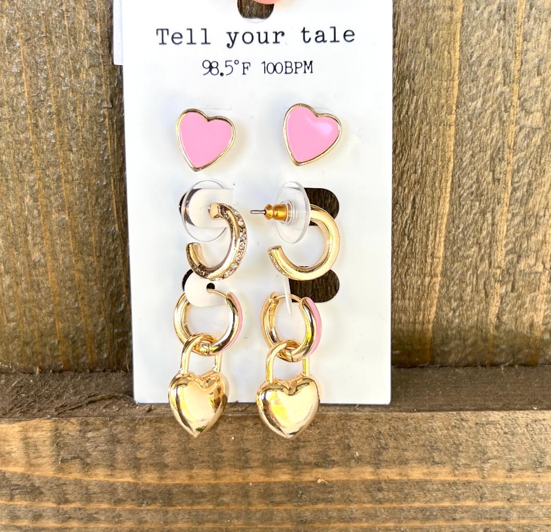 Heart Earring Trio